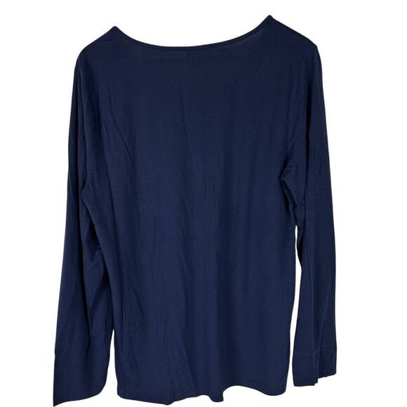 Soma Medium Blue Long Sleeve Pajama Lounge Top - Picture 5 of 7